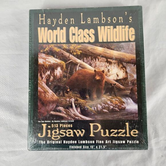 New Hayden Lambson's World Class Wildlife Jigsaw Puzzle The Den Mother Sealed - Picture 1 of 5